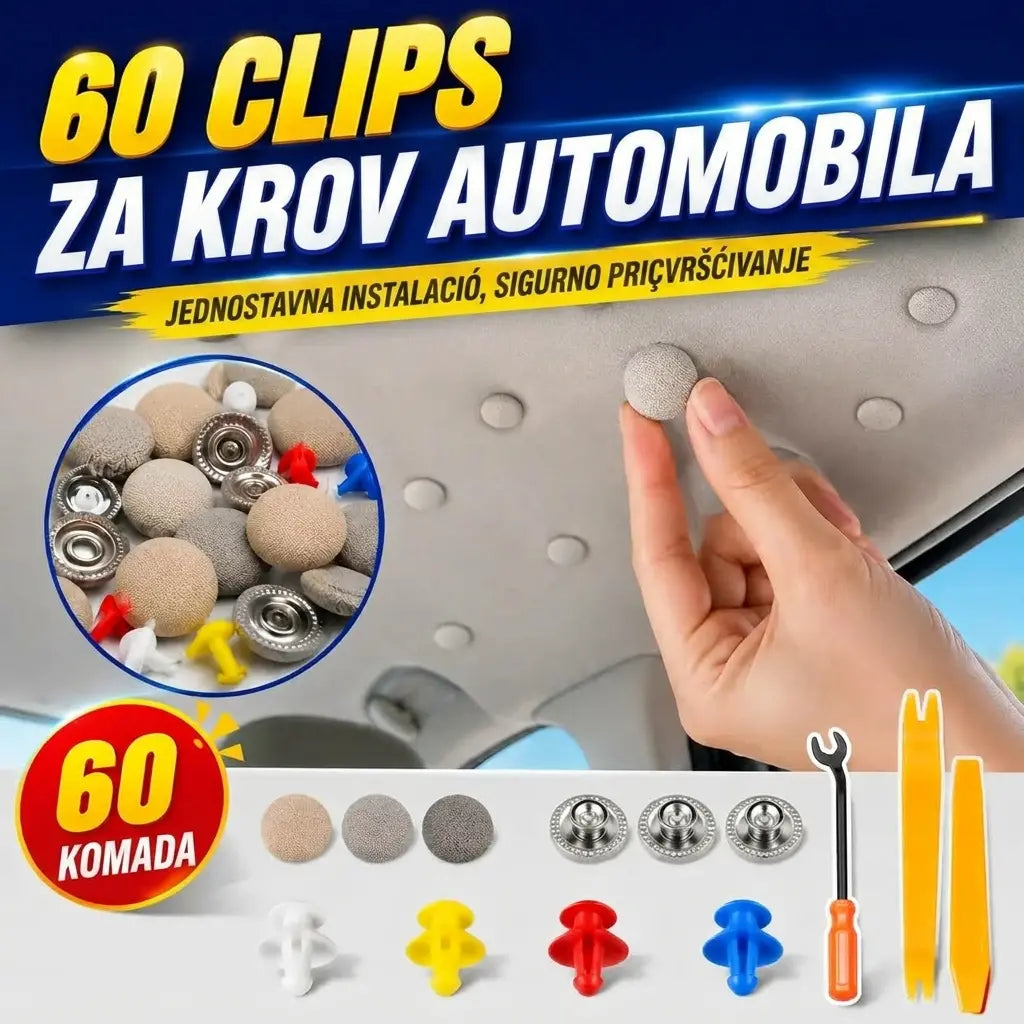 🔥【60 komada】🚗Kopče za skidanje platna s krova automobila, uključujući alate za ugradnju, olakšavaju uklanjanje i sastavljanje.
