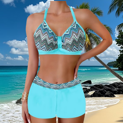 🏖️👙【Reducere limitată în timp】🌴【S-5XL】Set de costume de baie imprimate pentru vacanță la plajă 2025