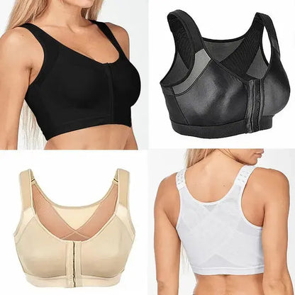 【3 piezas】💋Último día 50% de descuento: sujetador sin aros con forma de X y cobertura total con cierre frontal.