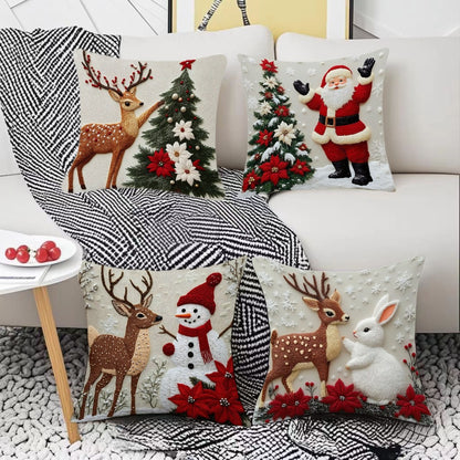 🔥🎅【Kup dwa, a dwa dostaniesz gratis】 Wyprzedaż świąteczna 🎄Poszewka na poduszkę z motywem świątecznym-4162920