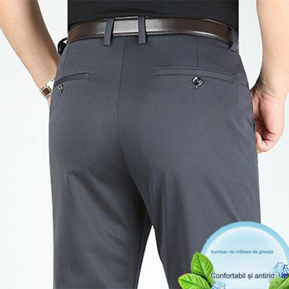 👖 Pantaloni business casual slim-fit de primăvară/vară cu picioare drepte, picioare largi și pantaloni elastici-3969563