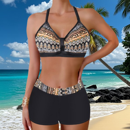 🏖️👙【Reducere limitată în timp】🌴【S-5XL】Set de costume de baie imprimate pentru vacanță la plajă 2025
