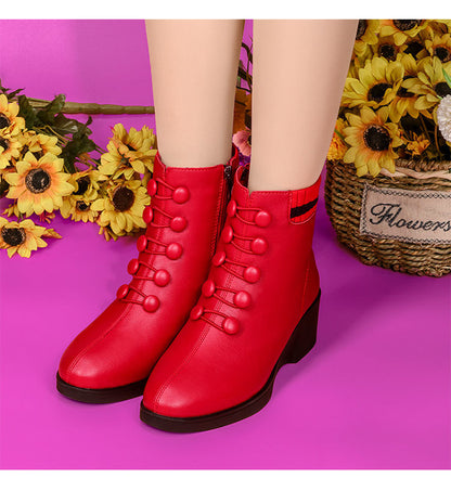 👢【35-41】2025 Toamnă și Iarnă Cizme populare din piele moale cu toc înclinat pentru femei-3865601