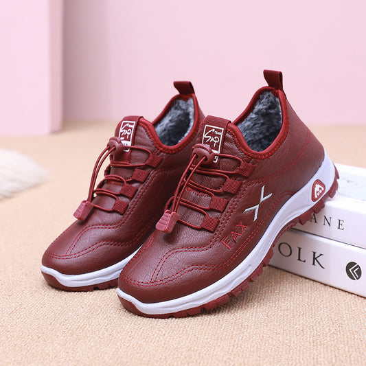 【35-41】Pantofi de femeie din bumbac din catifea lucrați manual din piele naturală în stil nou de iarnă-3839317