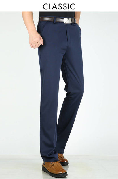 👖 Pantaloni business casual slim-fit de primăvară/vară cu picioare drepte, picioare largi și pantaloni elastici-3969563