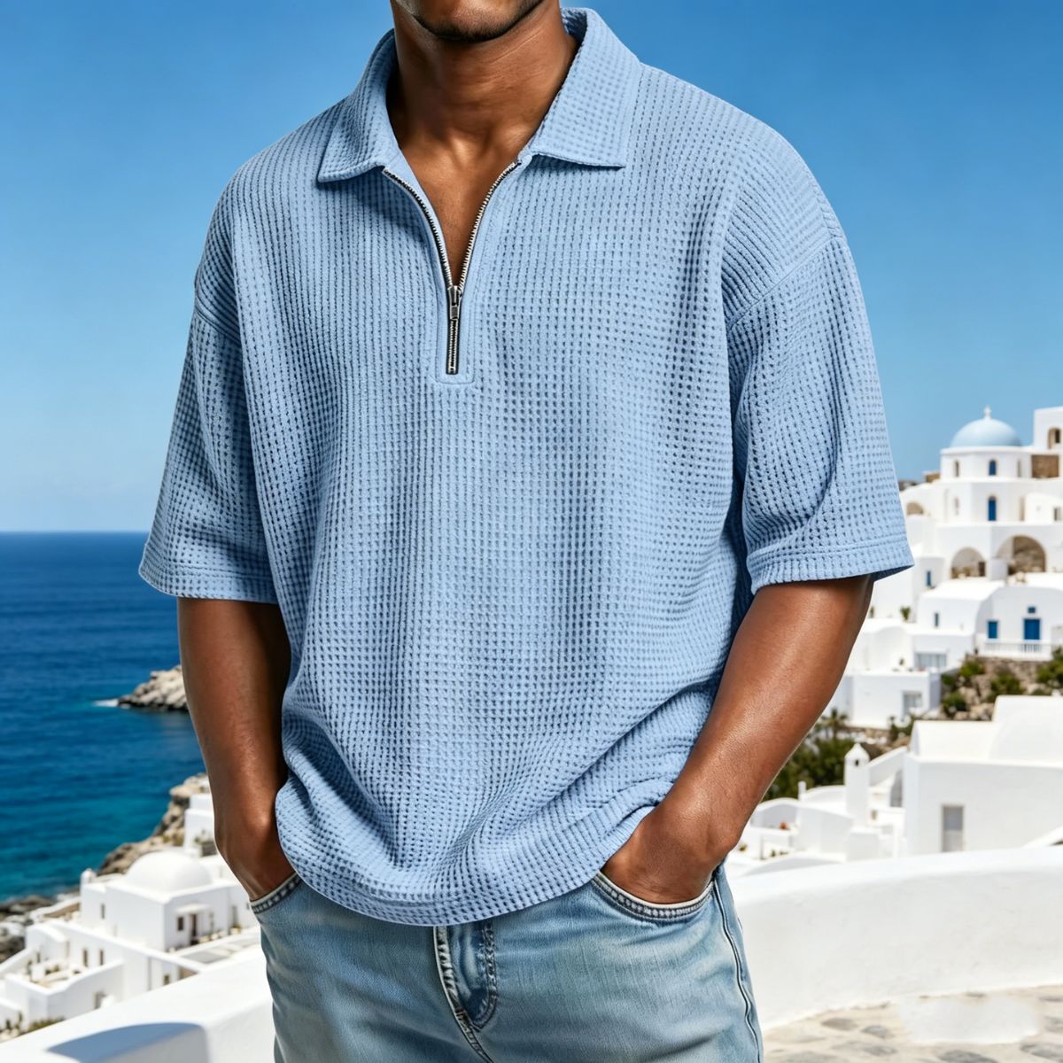 👕👕【50% popusta】【Veličine S-4XL】Novi dolazak za ljeto 2026.: Muška polo majica kratkih rukava u jednoj boji