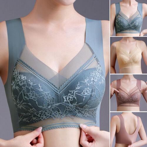 🔥【4 bucati】👙【40-110 KG】 Sutien confortabil, fără cusături, din dantelă