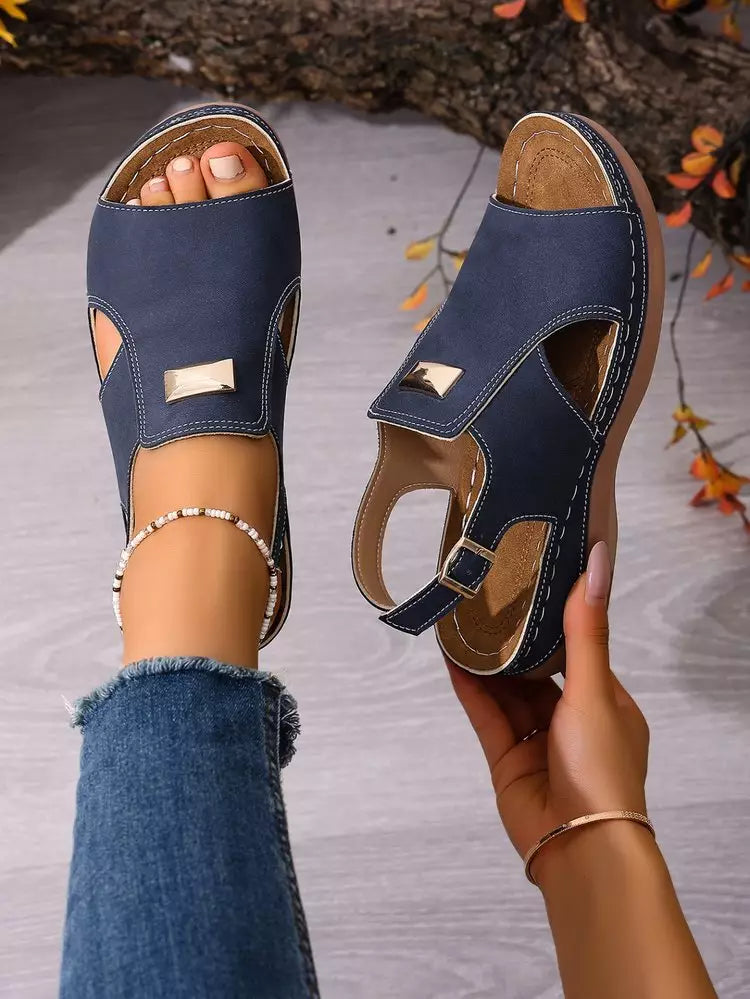 【50% popusta】👡 Elegantne sandale s elastičnom trakom, posebno dizajnirane za žene većih veličina | Udobne i za isticanje visine | Veličine [36-43]