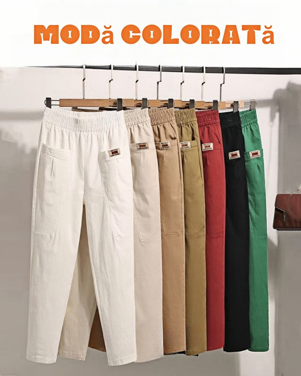 💞【M-6XL】2025 de noi pantaloni casual de damă elastic cu talie înaltă-3863714