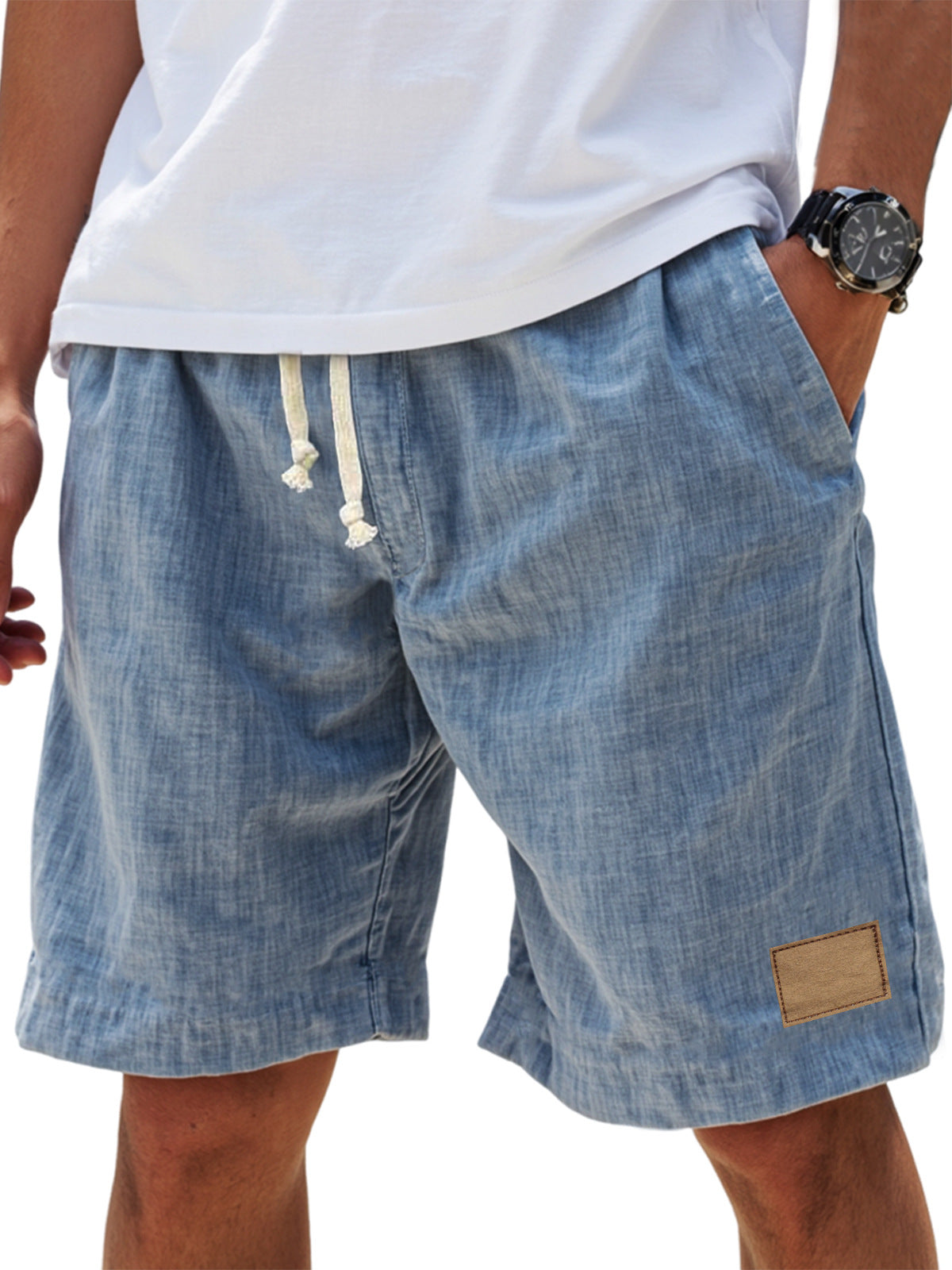 ⏳🔥【Posledný deň so zľavou 50%】👖 【S-5XL】【55-110 kg】Pánske ležérne šortky s ľanovým efektom a sťahovacou šnúrkou na rok 2026 (plus veľkosti).