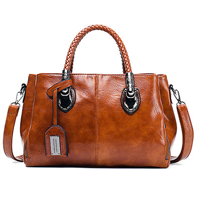 💖👜Geanta de dama retro din piele de vaca Geanta de mana din piele moale-3850590