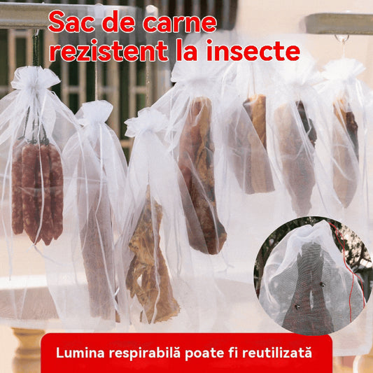 🐷🐮🍖【40 buc】Punga speciala de tifon pentru uscarea carnii de porc pentru prevenirea insectelor si pasarilor-3873549