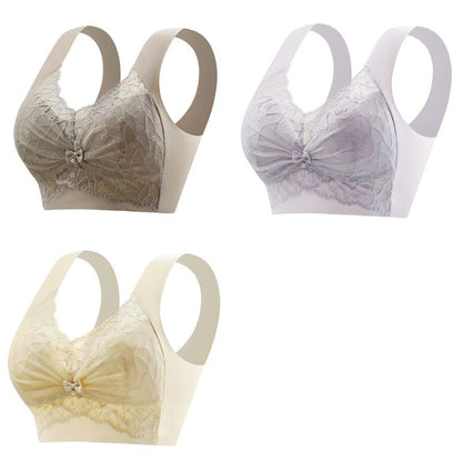 😍【Pachet de 3】👙【40-110 KG】 Sutien confortabil, fără cusături, din dantelă --3965729