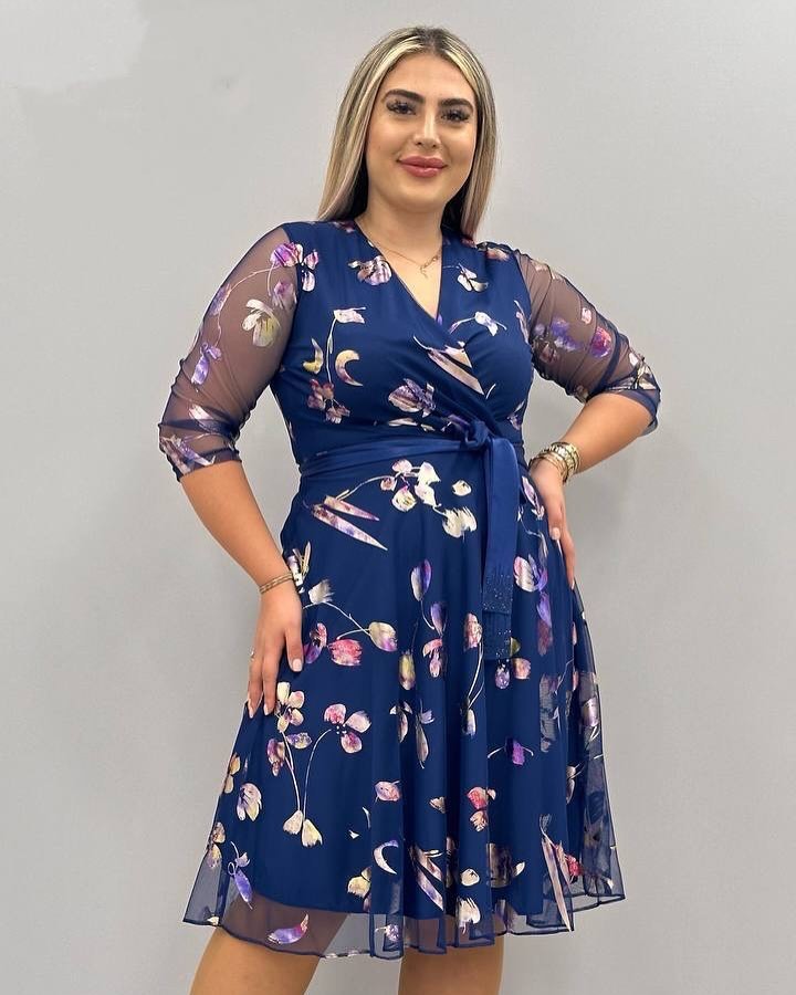 💟【S-5XL】Rochie imprimată la modă de înaltă calitate --3965736