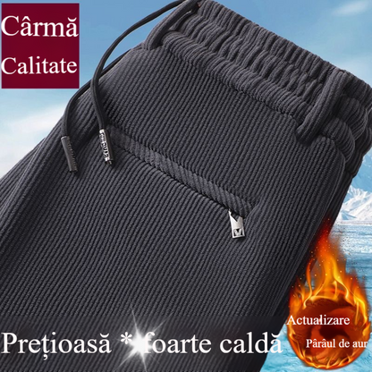🔥【M-5XL】Catifea de toamnă și iarnă plus pantaloni de trening pentru bărbați din catifea, pantaloni casual largi-3853734
