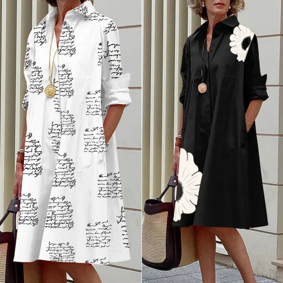 🔥👗【50% off】🌹💖【S-3XL】2026 nova modna svestrana ženska haljina košulja s printom, moderan dizajn, naglašavajući šarm