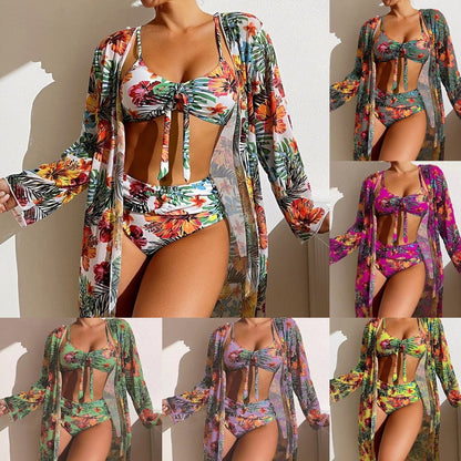 👙☀️【Plaćanje pouzećem】💥【40-90kg】Novi elegantni set kupaćih kostima, uključuje laganu jaknu za zaštitu od sunca. (set od 3 dijela)