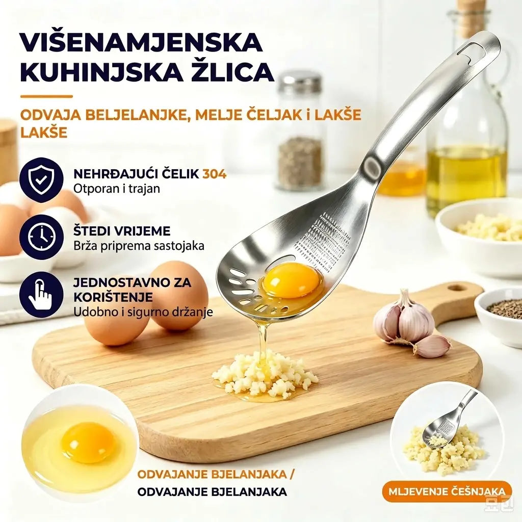 🔥50% popusta🔥🥄Višenamjenska žlica i cjedilo od nehrđajućeg čelika 304