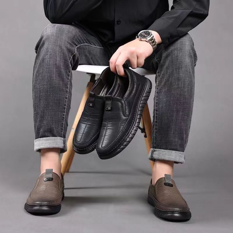 ❤️❤️【39-44】👞Zapatos casuales de piel, suela suave, antideslizantes