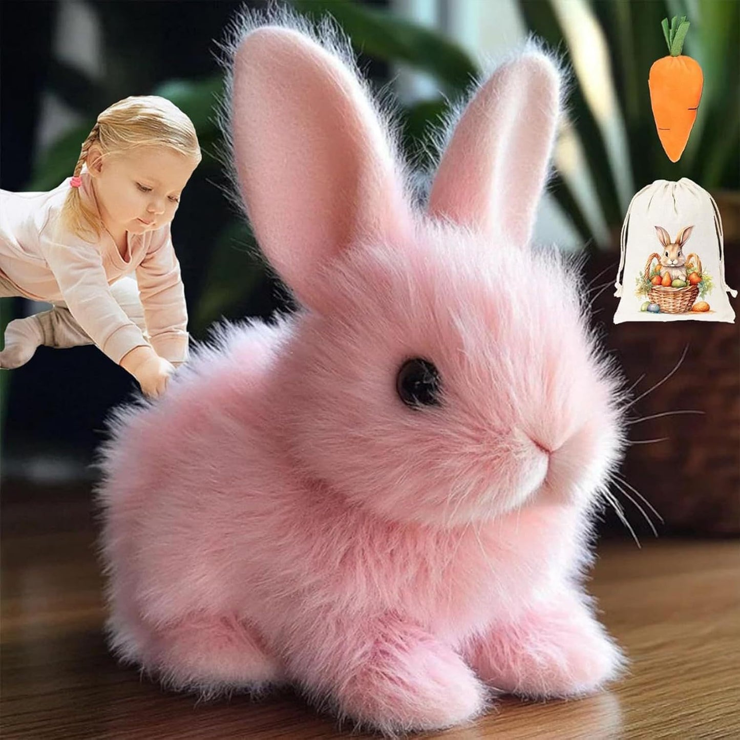🔥💥🐰🐇【Jucării noi】Jucărie drăguță de iepure, jucărie de pluș electrică super simulare iepure