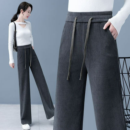 🔥【Reducere pe timp limitat】🔥Pantaloni casual noi din catifea, cu picioare largi, foarte confortabili de purtat.-3860883