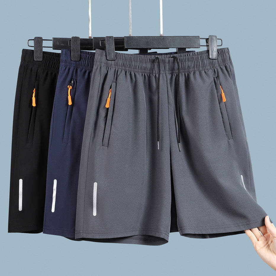 👖😎【M-8XL】Muške lagane capri hlačice od ledeno sivih svila, moderne, izdržljive, brzosušeće, širokog kroja, ležerne trkačke hlačice od ledeno sivih svila