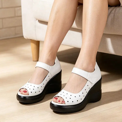 【Ponuda ograničenog trajanja】👠Moderne elegantne ženske sandale - dizajn s debelim potplatom, prozračne i udobne, s ažurnim uzorkom