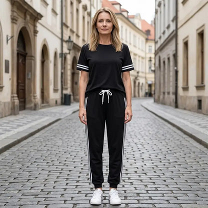 🔥[Popust ograničenog trajanja] 【S-2XL】🔥Ženski sportski set od 2 dijela, mekan i elastičan materijal, ležeran set za dom i slobodno vrijeme