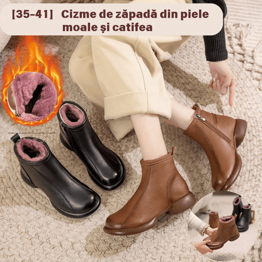 ❄️【35-41】 Piele moale, talpă moale și cizme de zăpadă calde din catifea 3858698