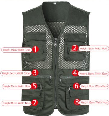 [Ograničeno vrijeme 50% popusta] Izdržljiv i otporan prsluk od čistog pamuka s više džepova 🔥 [XL-4XL]