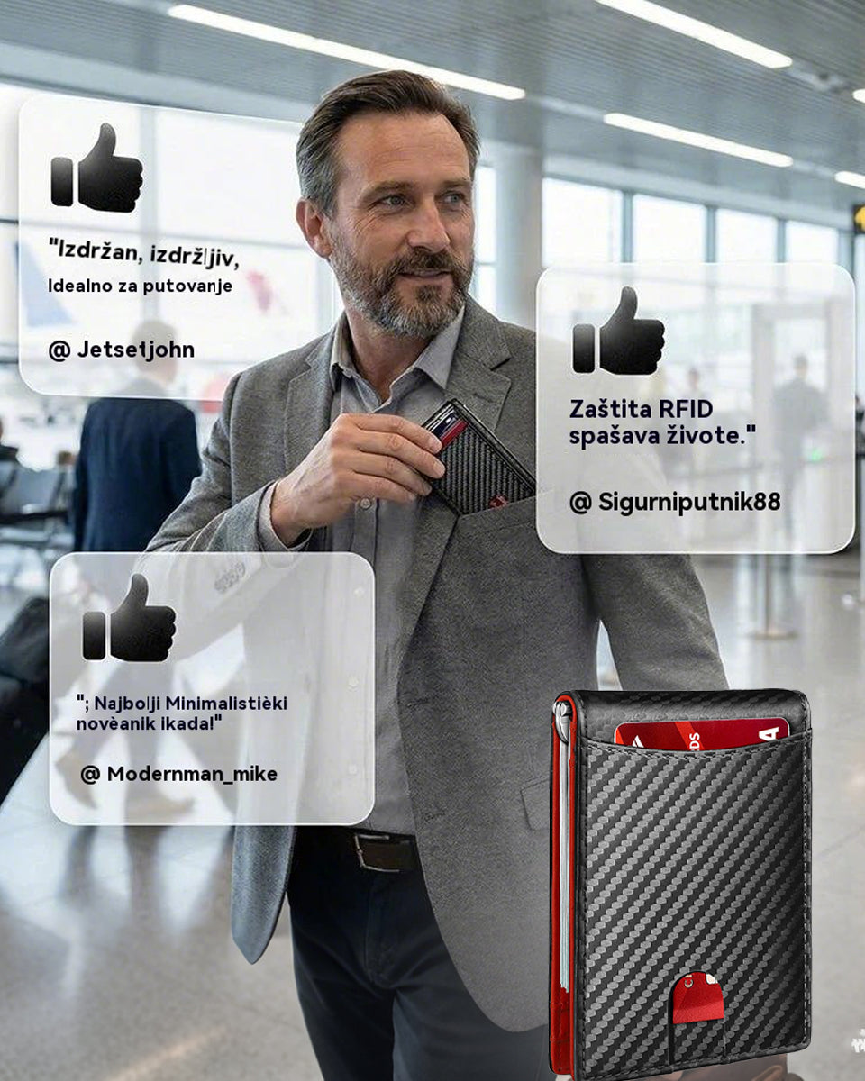 Obavezni muški novčanik 👛 Minimalistički muški novčanik s RFID zaštitom 👨