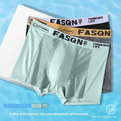 【Kupite 3, dobijte 3 gratis】【L-4XL】Muške prozračne bokserice od mrežaste tkanine ledene svile