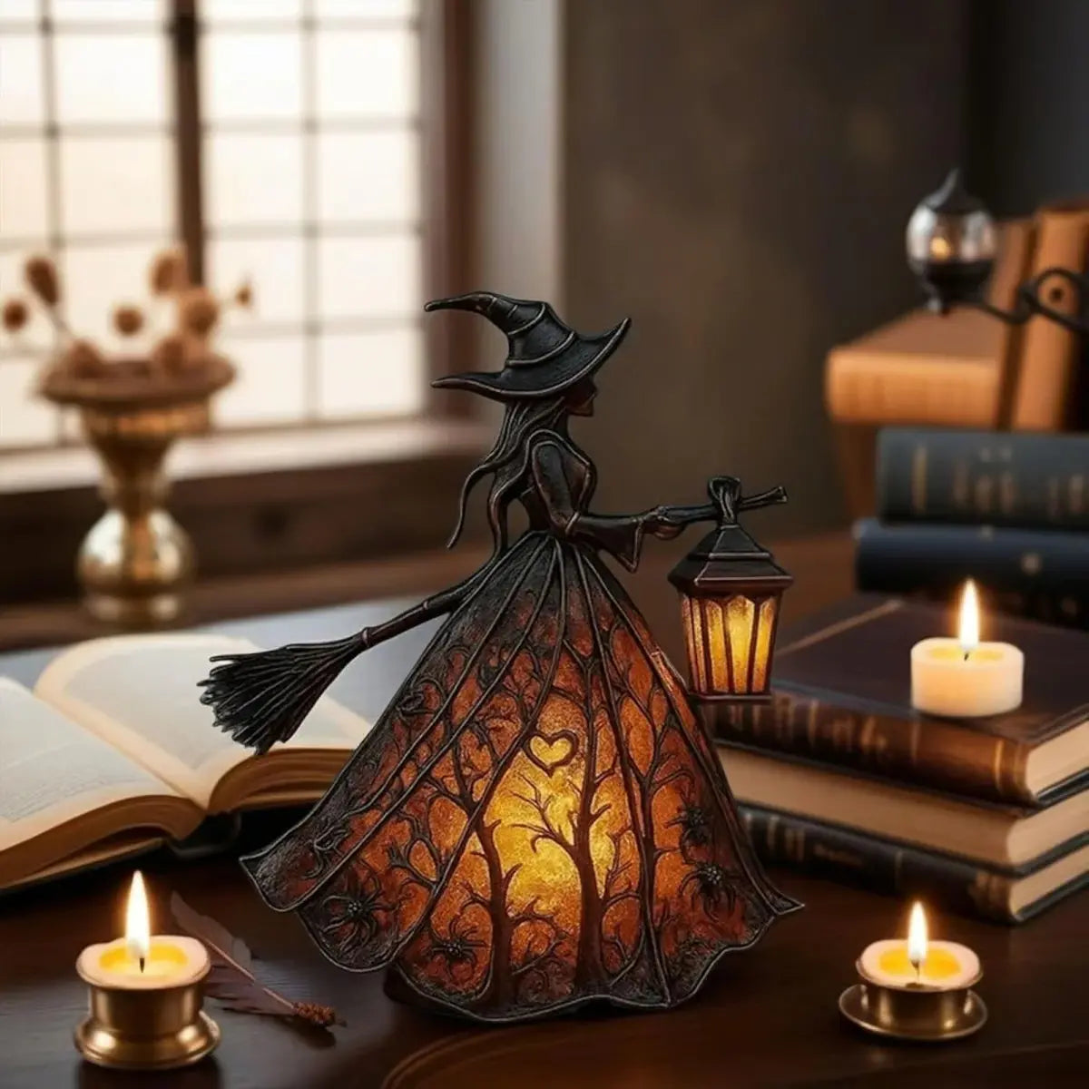 🧙‍‍♀️Zastrašujući gotički ukras za lampu, jedinstvena ukrasna figurica za stolnu lampu, noćno svjetlo na nogama, pogodno za dom, trijem, ured, ukras za zabavu