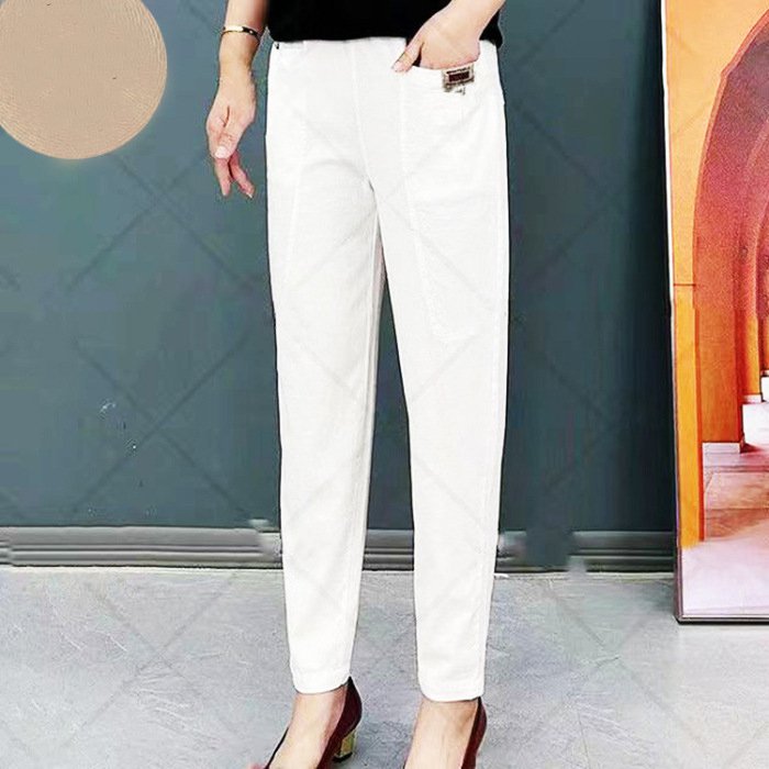 💞【M-6XL】2025 de noi pantaloni casual de damă elastic cu talie înaltă-3863714
