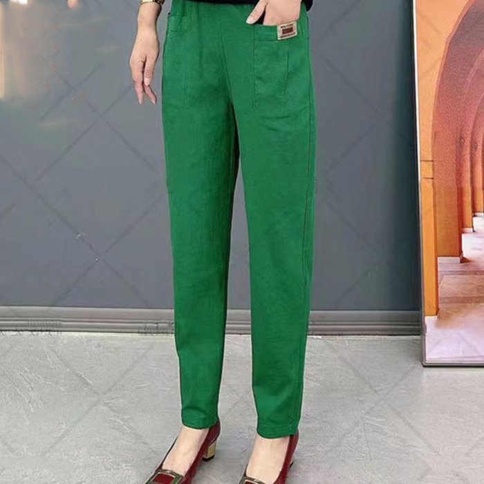 💞【M-6XL】2025 de noi pantaloni casual de damă elastic cu talie înaltă-3863714