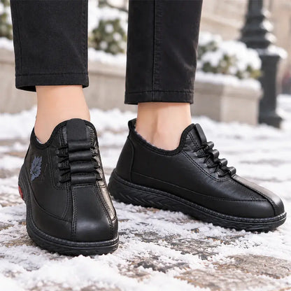 【35 – 41】¡Calzado cálido con estampado de hojas de arce! ¡Mantén tus pies calientes incluso en invierno!