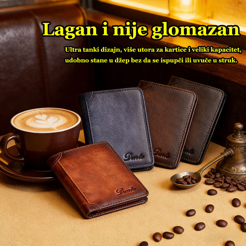💥🔥【Vremenski ograničena ponuda: 50% popusta】👝 Vintage muški novčanik od visokokvalitetne kravlje kože, 💰s RFID funkcijom zaštite od provlačenja - vrhunski izbor za poklone