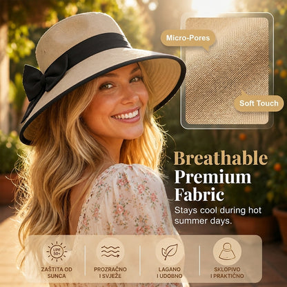 🌞📢 50% popusta! 👒 Ženski šešir za sunce širokog oboda s mašnom: lagan, prozračan i s UV zaštitom 🌸