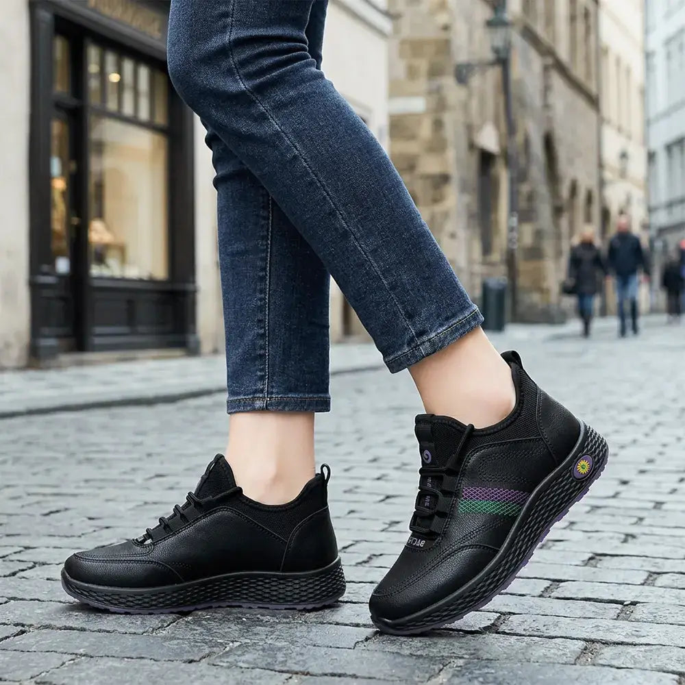 ❤¡Rebajas a mitad de precio!❤ | Zapatos de mujer de cuero impermeables y antideslizantes, zapatos casuales con suelas gruesas y amortiguación para otoño.