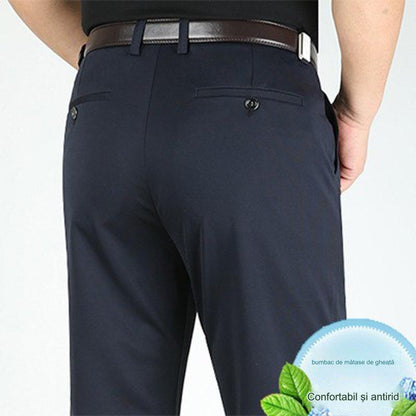 👖 Pantaloni business casual slim-fit de primăvară/vară cu picioare drepte, picioare largi și pantaloni elastici-3969563