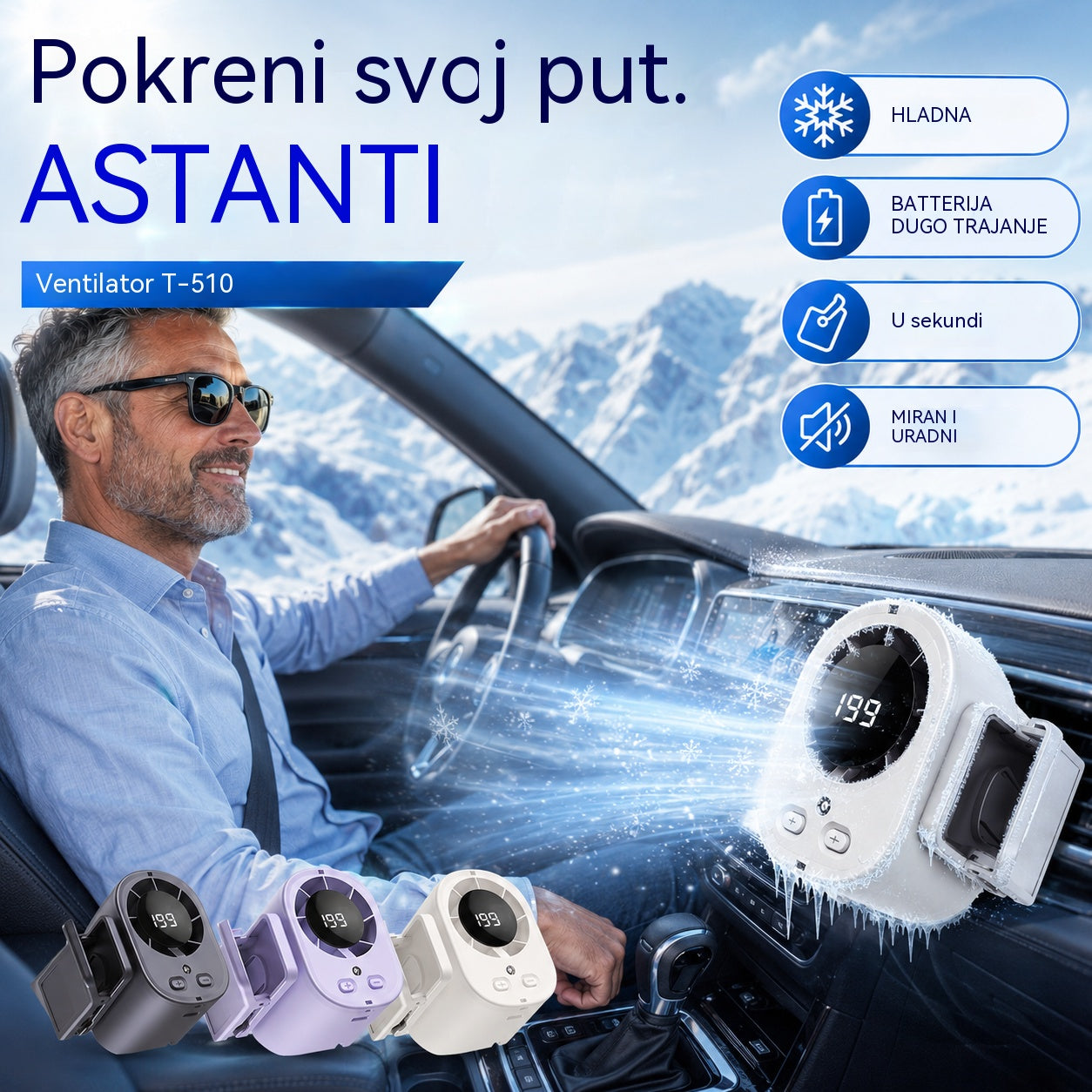 🌀❄Novi USB ventilator velikog kapaciteta s LED digitalnim zaslonom za automobilsku i vanjsku upotrebu