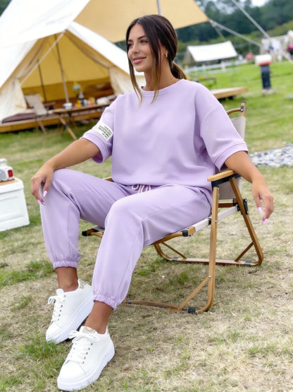 🔥【Vremenski ograničeno 50% popusta】👚👖【S-5XL】Ljetni ženski modni ležerni jednobojni set širokog kroja –Vremenski ograničena posebna ponuda, nabavite ga za pola cijene, maksimalna vrijednost!