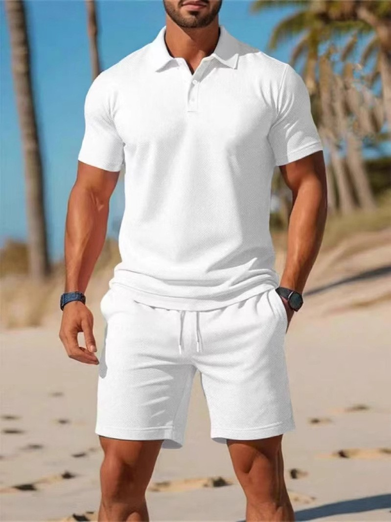 [S–3XL] Ljetni ležerni komplet kratkih rukava - polo majica i kratke hlače