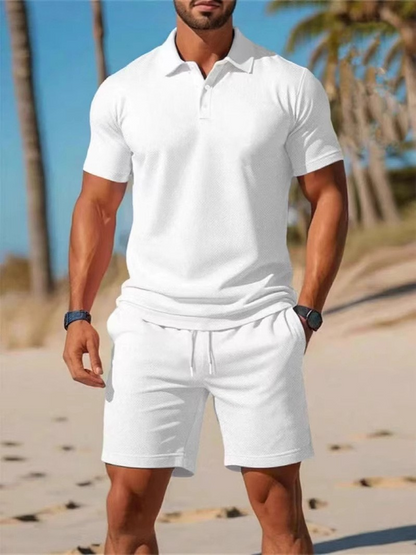 [S–3XL] Ljetni ležerni komplet kratkih rukava - polo majica i kratke hlače