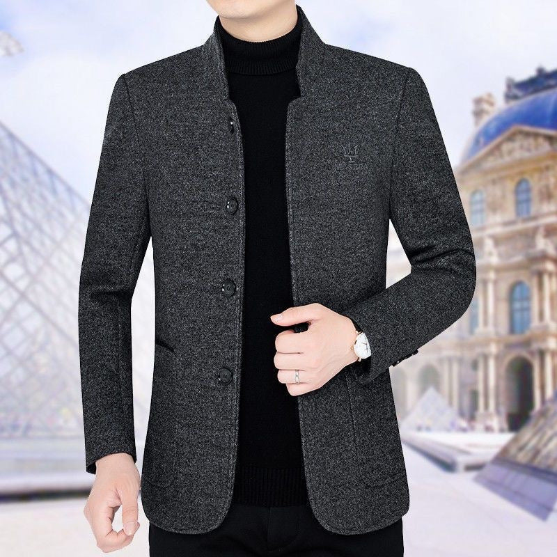 ⛄️🤗【M–4XL】🔥 Nova jakna s ovratnikom: muški debeli vuneni džemper s baršunastom podstavom – jesen/zima