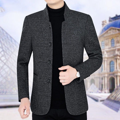 ⛄️🤗【M–4XL】🔥 Nova jakna s ovratnikom: muški debeli vuneni džemper s baršunastom podstavom – jesen/zima