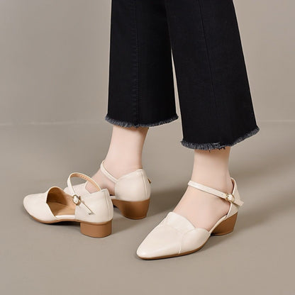 ✨💕【Novo - Ograničeno vrijeme 50% popusta】👠👠【Veličine 35-40】Udobne i elegantne ženske cipele s niskom petom - dizajn sa špicastim vrhom, mekani potplat na platformi