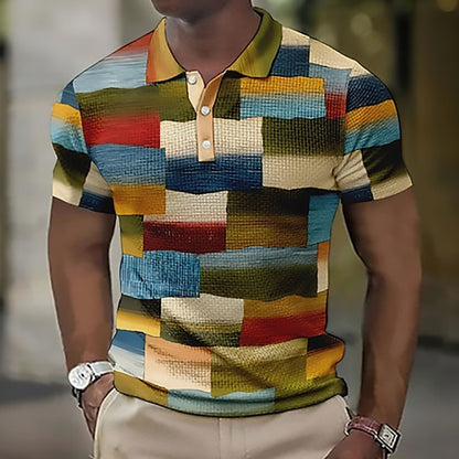 💥👕Izravna pošta tvornice【S-5XL】Muška ležerna POLO majica s geometrijskim uzorkom iz 2026.