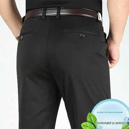 👖 Pantaloni business casual slim-fit de primăvară/vară cu picioare drepte, picioare largi și pantaloni elastici-3969563