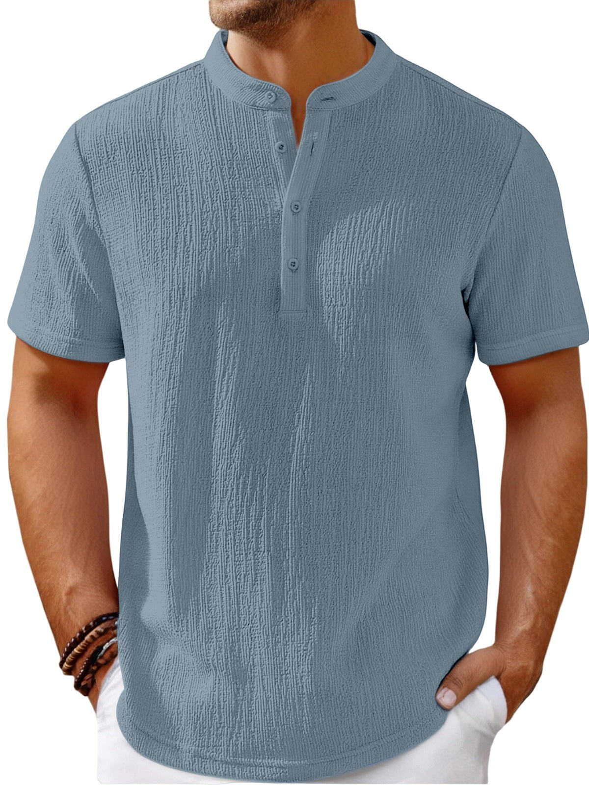 ✨50% popusta 【S-4XL】 Muške majice kratkih rukava, vrhunska tkanina, dizajn Henley ovratnika, udobne i elegantne, prikladne za svakodnevno nošenje.